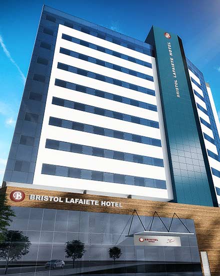 Fachada do Bristol Lafaiete Hotel (foto divulgação) Fachada do Bristol Lafaiete Hotel (foto divulgação)
