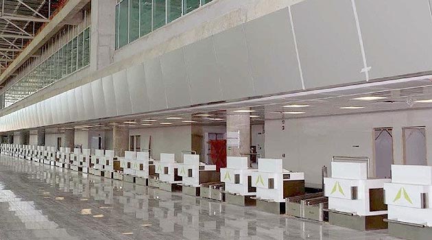 Posições de check-in do novo aeroporto (foto: Secretaria de Aviação Civil)