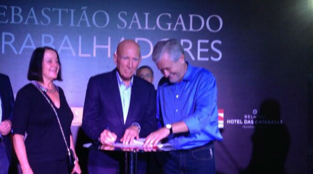Lélia Wanick Salgado, Sebastião Salgado e o presidente de Itaipu Binacional, Jorge Samek
