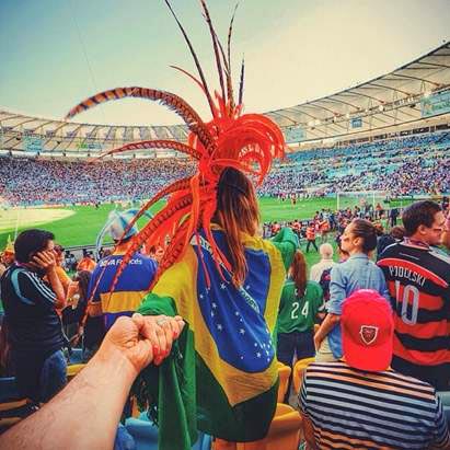 Imagem produzida pelo fotógrafo russo no Maracanã durante a Copa do Mundo (Foto: Murad Osmann - Instagram)