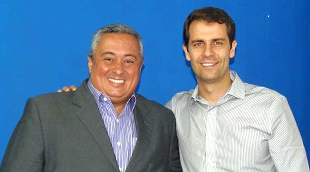 O gerente comercial da filial da Sky Team em Minas Gerais, Terci Rodrigues, e o diretor geral da consolidadora, Márvio Mansur (foto divulgação)