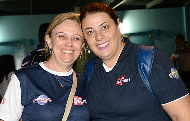 Lissandra Bueno, da Star Turismo, de Curitiba, Alexandre Jacob, da Fibra Tur, de Floripa, e Julio César, da Travel Way