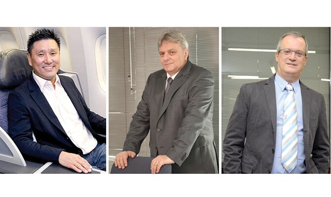 Sérgio Fumioka, CEO da Quickly Travel, Francisco Carpinelli e Ricardo Ferreira, da Alatur JTB