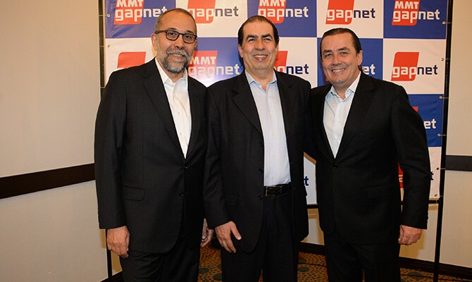 Rui Alves, Juca Lins e Ivo Lins, sócios do Grupo Gapnet