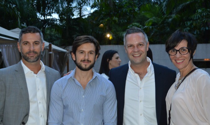 Cristian Bernardi, do Tivoli, Ricardo Cunha, da Blue Travel, Simon Mayle, da Travelweek, e Greice Penteado, da GP Marketing