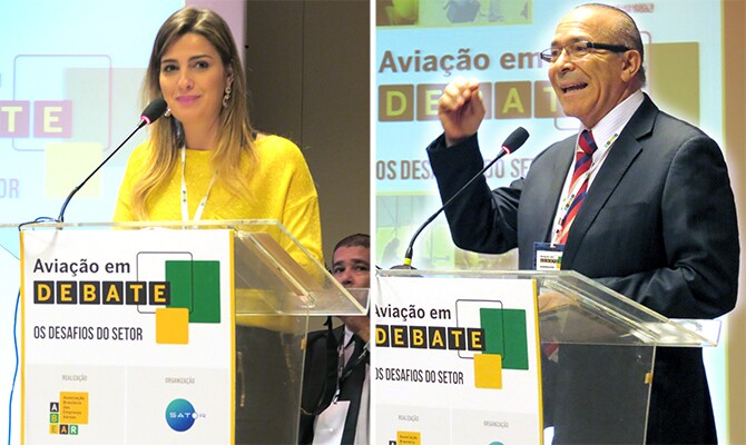 A deputada federal Clarissa Garotinho e o ministro de Aviação Civil, Eliseu Padilha