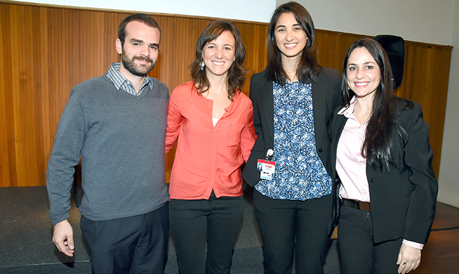 Rafael Scarfon, da Tam, Valentina Colombo, da Lan, e Marilia de Marco e Elizangela Peres, da Tam Rafael Scarfon, da Tam, Valentina Colombo, da Lan, e Marilia de Marco e Elizangela Peres, da Tam