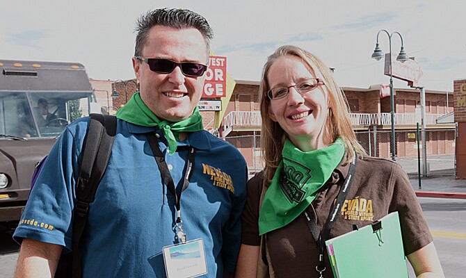 David Lusvardi e Megan Slayden, da Divisão de Turismo de Nevada