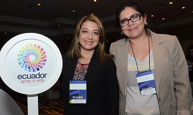 Irene Landivar eSandra Guzman, da Interamerican, empresa que representa o destino no Brasil