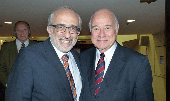O presidente da Avianca, José Efromovich, e o presidente da PANROTAS, Guillermo Alcorta