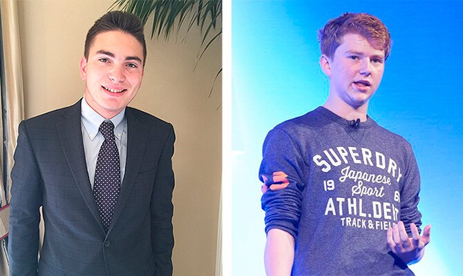 Robert Karp, de 17 anos, e Jordan Casey, de apenas 15 (segunda foto: reprodução Twitter Jordan Casey)